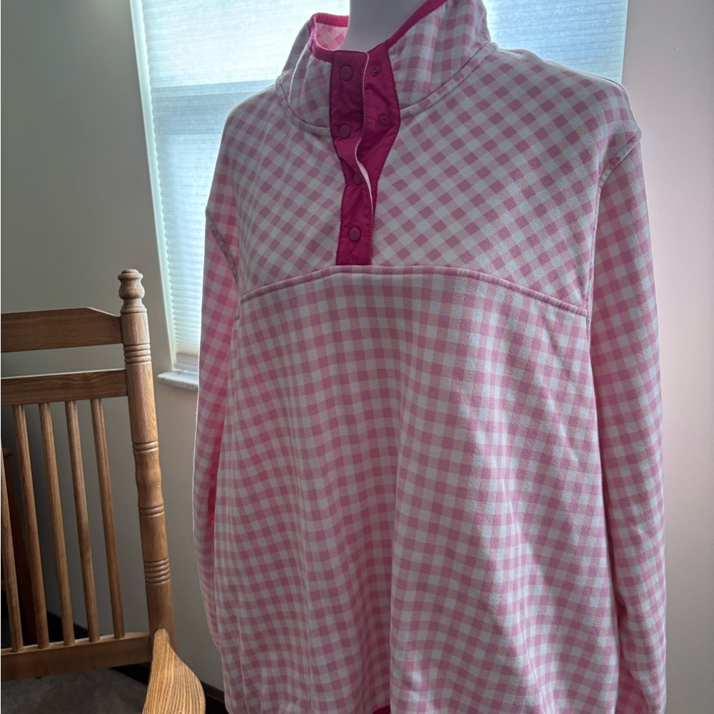 Draper James Pink Checkered Sweatshirt